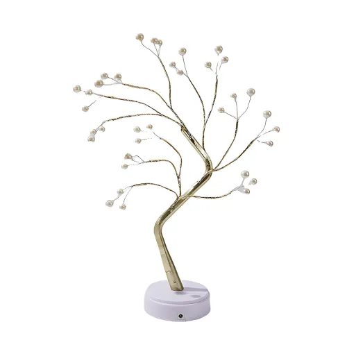 Настільний led світильник, нічник SFK-25 Першне золоте дерево бонсай, робота від АА і USB, 50 см - фото 2