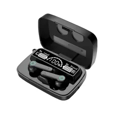 Беспроводные спортивные наушники TWS M19, Bluetooth гарнитура в зарядном кейсе, с фонариком