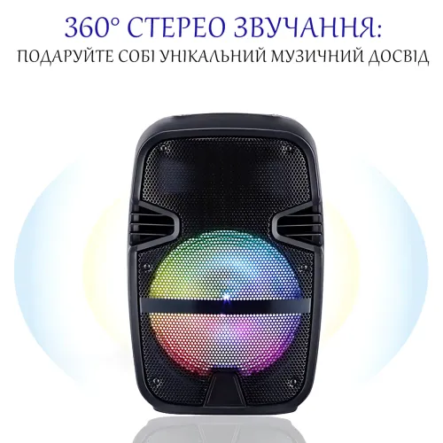Портативная колонка Tekno altavoces 6.5'' с микрофоном и RGB светомузыкой, аккумуляторный Bluetooth динамик - фото 8