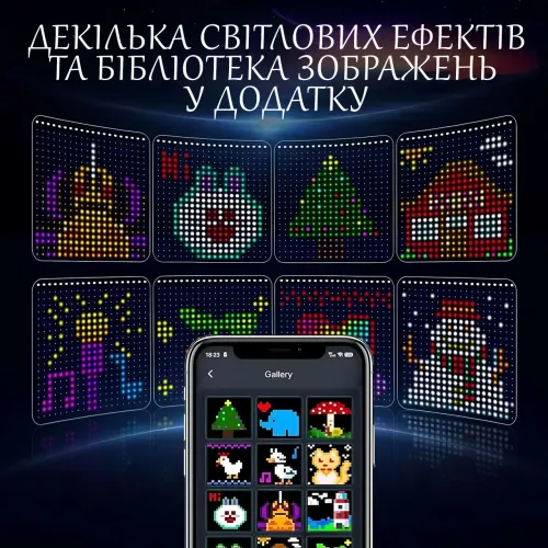 Програмовна гірлянда штора SFK-07, usb Bluetooth гірлянда з RGB-світінням, з APP, 2х2 м - фото 2
