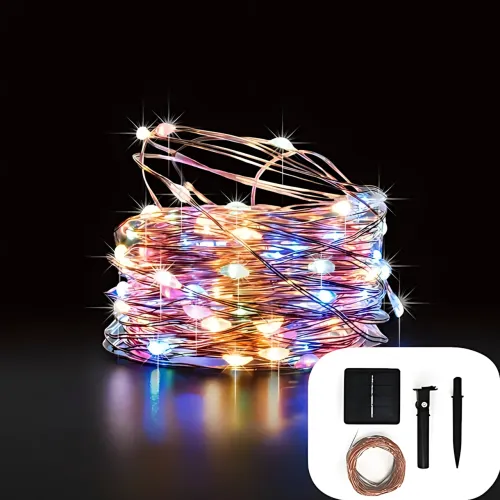 Вулична LED гірлянда Крапля роси SFK-15 із сонячною панеллю, RGB колір, 10 м, 100LED - фото 4