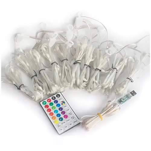 Багатобарвна RGB-гірлянда-штора SFK-06 3х3 м, USB, з керуванням через APP і Bluetooth - фото 10