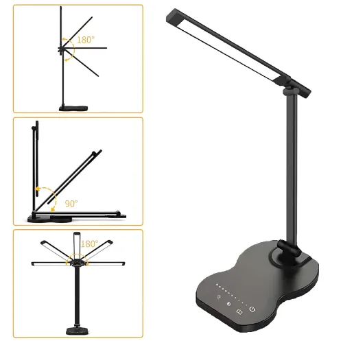 Настільна лампа Table lamp AND HA-85 з бездротовою зарядкою, складаною конструкцією, портом USB + таймером - фото 4