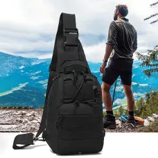 Чоловіча тактична сумка через плече, водонепроникна барсетка з оксфорду, 6 л, 18х12х26 см, світлий Чорний