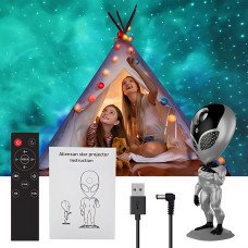 Многоцветная лампа-проектор звездного неба STAR PROJECTOR ALIENSUN – 16 режимов, пульт управления, USB