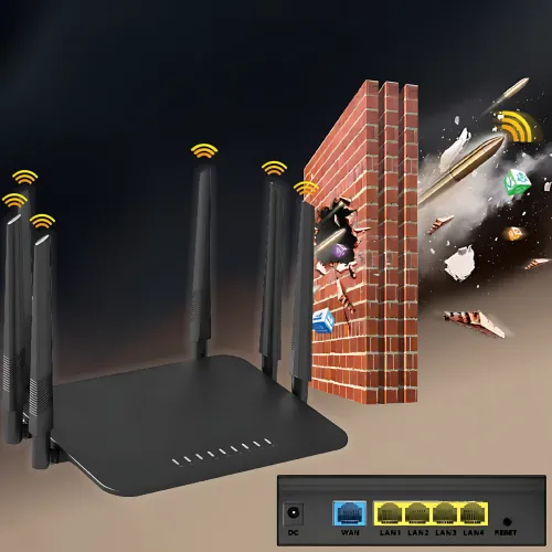 Домашний wi-fi маршрутизатор, роутер модем AND LV-WR50Q для беспроводного интернета, черный