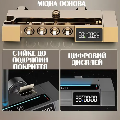 Душовий комплект shower AND AA6-6 з дисплеєм, термостатом, набір для ванної 4 в 1, неіржавка сталь, чорний - фото 4