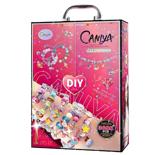 Подарунковий набір CANIYA 6 в 1 для дівчинки, створення біжутерії своїми руками, 3688 деталей у кейсі для зберігання - фото 10