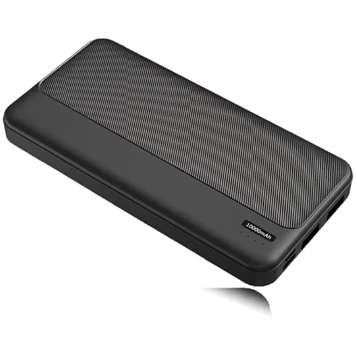 Повербанк РВ-01А, портативний зарядний, зовнішній акумулятор Power Bank 10000 mAh, 2 usb + type-c, 2.1 A, чорний - фото 4