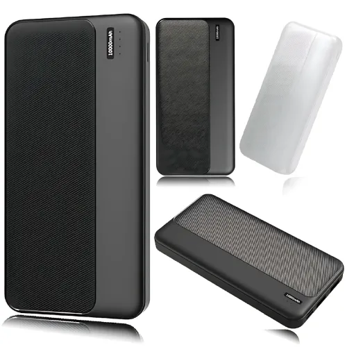 Повербанк РВ-01А, портативний зарядний, зовнішній акумулятор Power Bank 10000 mAh, 2 usb + type-c, 2.1 A, чорний