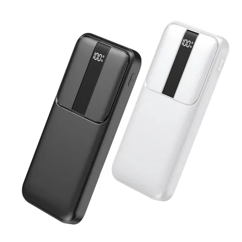 Портативний PowerBank RB-04 10000 мА·год зі швидким заряджанням і цифровим дисплеєм, чорний Білий - фото 4