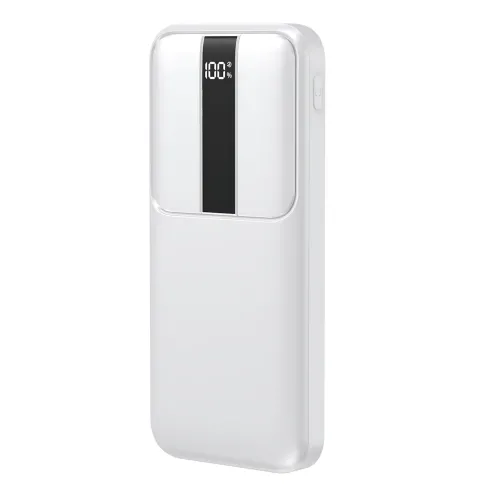 Портативний PowerBank RB-04 10000 мА·год зі швидким заряджанням і цифровим дисплеєм, чорний Білий - фото 3