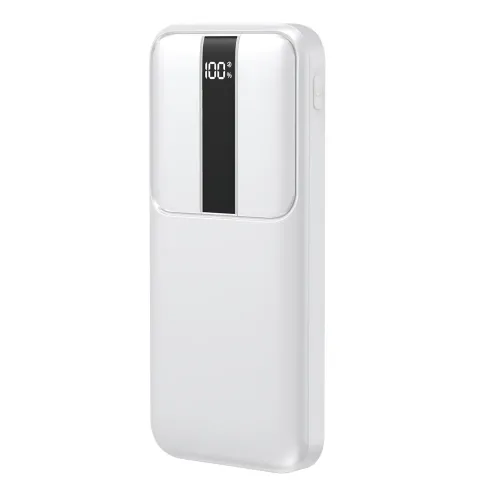 Портативний PowerBank RB-04 10000 мА·год зі швидким заряджанням і цифровим дисплеєм, чорний Білий - фото 3