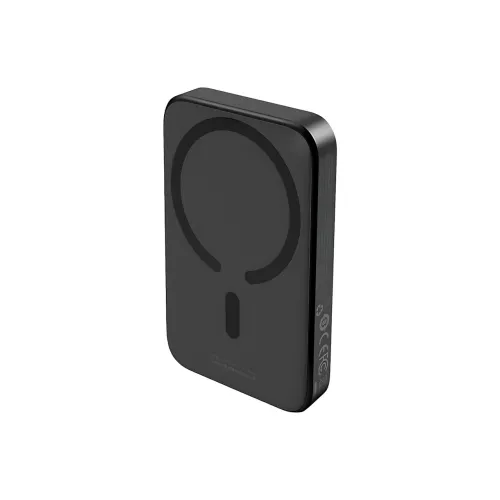 Портативний акумулятор із бездротовою зарядкою PPCX 020001, power bank з індикацією заряду, чорний - фото 4