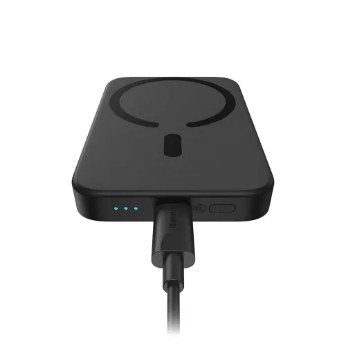 Портативний акумулятор із бездротовою зарядкою PPCX 020001, power bank з індикацією заряду, чорний - фото 2