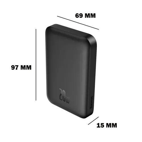 Портативний акумулятор із бездротовою зарядкою PPCX 020001, power bank з індикацією заряду, чорний - фото 10