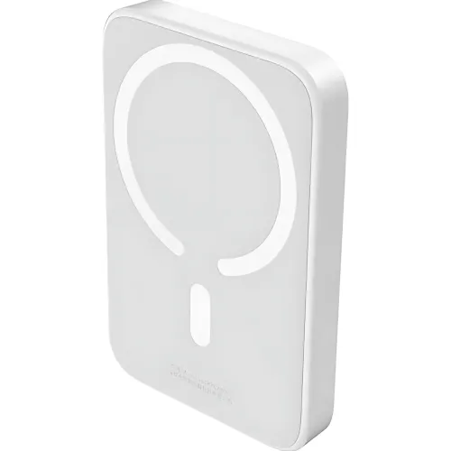 Портативний акумулятор із бездротовою зарядкою PPCX 020002, power bank з індикацією заряду, білий - фото 3