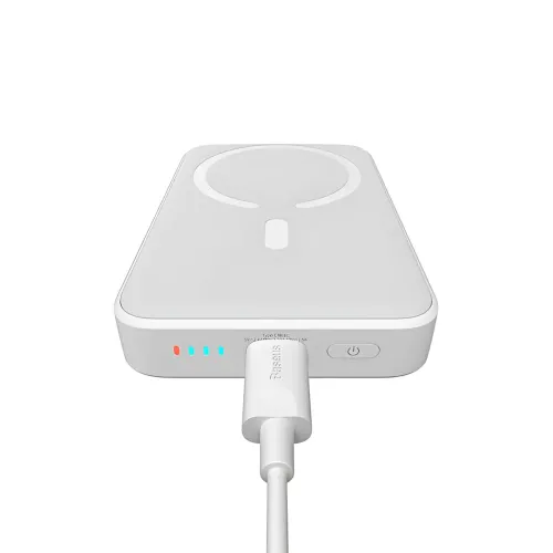 Портативний акумулятор із бездротовою зарядкою PPCX 020002, power bank з індикацією заряду, білий - фото 4