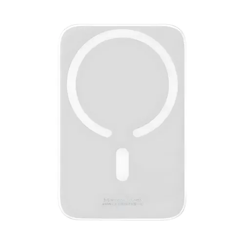 Портативний акумулятор із бездротовою зарядкою PPCX 020002, power bank з індикацією заряду, білий - фото 2