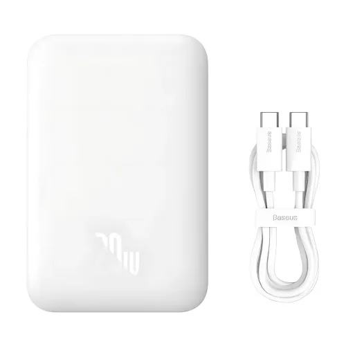 Портативний акумулятор із бездротовою зарядкою PPCX 020002, power bank з індикацією заряду, білий - фото 9