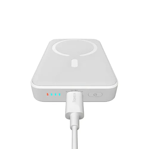Портативний акумулятор із бездротовою зарядкою PPCX 020002, power bank з індикацією заряду, білий - фото 4