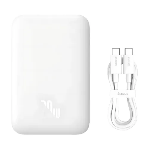 Портативний акумулятор із бездротовою зарядкою PPCX 020002, power bank з індикацією заряду, білий - фото 9
