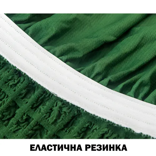 Натяжний чохол на диван і два крісла Hommy Turkey, захисна еластична накидка на софу, універсальний розмір Зелений - фото 6