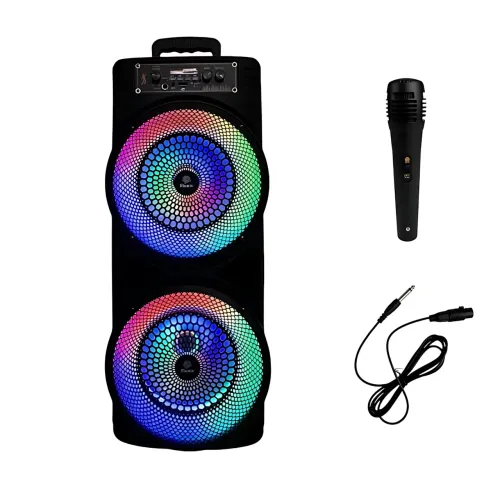 Портативна акустика TTD-2807 з мікрофоном,  пультом ДК, Bluetooth і RGB-підсвіткою - фото 9