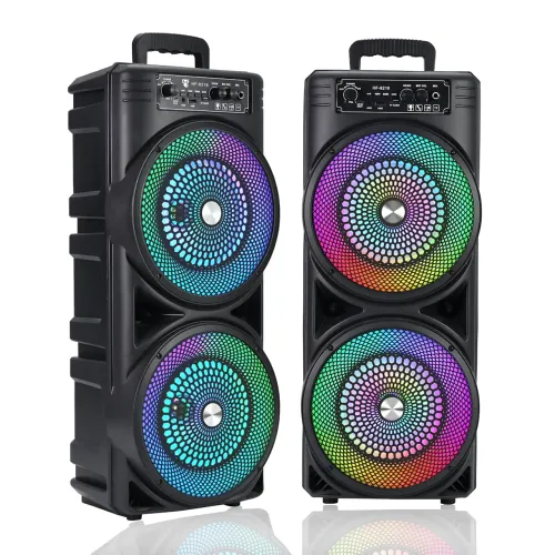 Портативна акустика TTD-2807 з мікрофоном,  пультом ДК, Bluetooth і RGB-підсвіткою