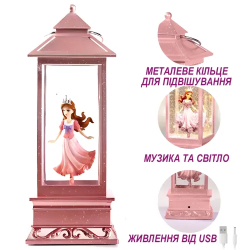 Портативний світильник Балерина Жанна, USB-лампа нічник з АКБ, ефектом в'юги та 6 мелодіями - фото 4