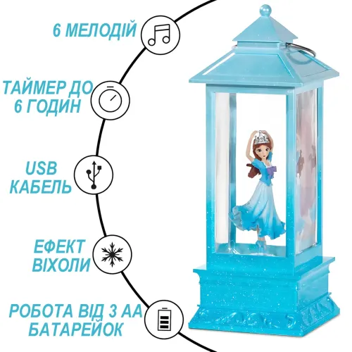 Портативний світильник Балерина Холодна, USB-лампа нічник з АКБ, ефектом в'юги та 6 мелодіями - фото 4