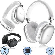 Bluetooth наушники HOCO W35 wireless headphones, беспроводная гарнитура с микрофоном, до 40 часов работы Серебристый
