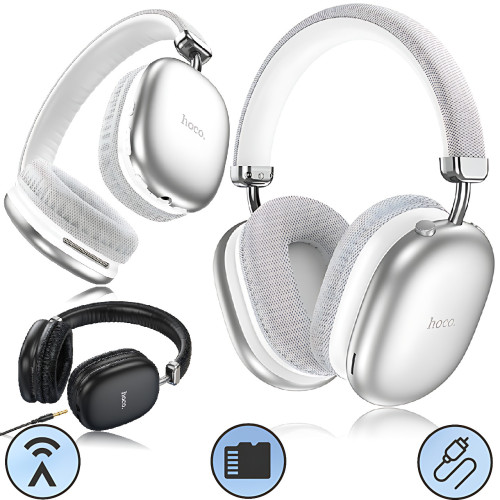 Bluetooth наушники HOCO W35 wireless headphones, беспроводная гарнитура с микрофоном, до 40 часов работы Серебристый - фото 10