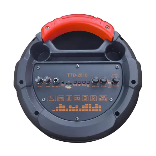 Бездротова портативна колонка Bluetooth TTD-2810 з дротовим мікрофоном, 8,5'', 2х20 Вт, RGB - фото 5