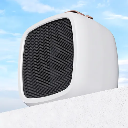 Портативний настільний міні нагрівач, тепловентилятор Wenguo 500W, 3 швидкості, захист від перевантаження, жовтий - фото 5