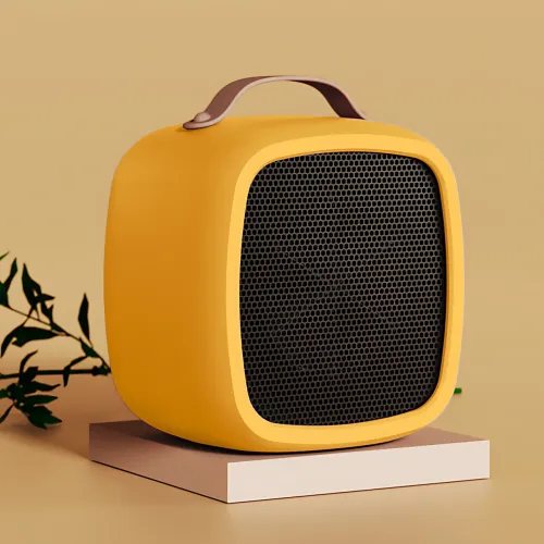 Портативний настільний міні нагрівач, тепловентилятор Wenguo 500W, 3 швидкості, захист від перевантаження, жовтий - фото 9