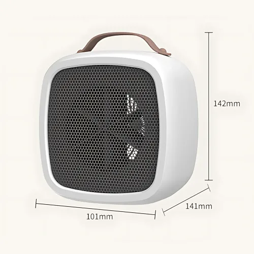 Портативний настільний міні нагрівач, тепловентилятор Wenguo 500W, 3 швидкості, захист від перевантаження, жовтий - фото 8