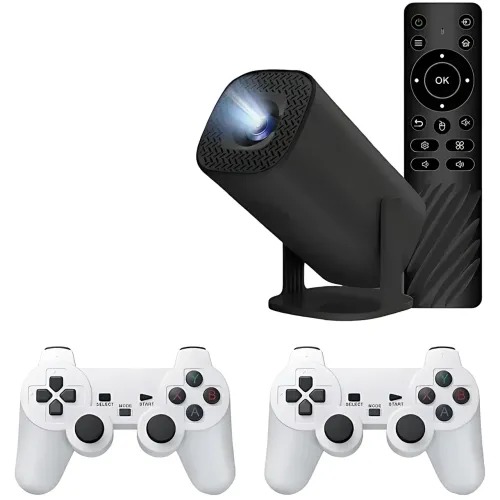 Мультимедійний смарт-проєктор P30 MAX Black 2 в 1, з ігровою приставкою і двома джойстиками для відеоігор - фото 3