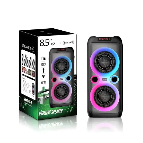 Портативная Bluetooth колонка TTD-2809 8.52 с проводным микрофоном и RGB-подсветкой - фото 2