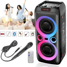 Портативна Bluetooth-колонка TTD-2809 8.52 з дротовим мікрофоном і RGB-підсвіткою