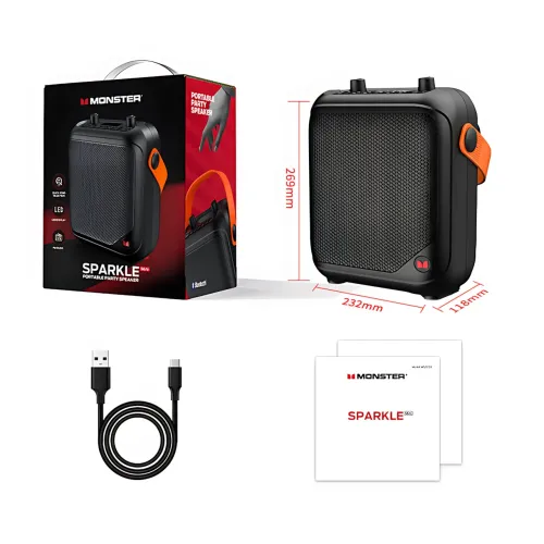 Портативная Bluetooth-колонка MONSTER MFS1, аккумуляторный караоке-динамик 24 Вт, FM/USB/TF/MIC - фото 7