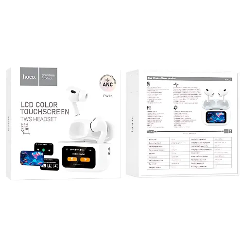 Бездротові Bluetooth наушники HOCO EW72 у кейсі, з гарнітурою і LCD-дисплеєм - фото 10