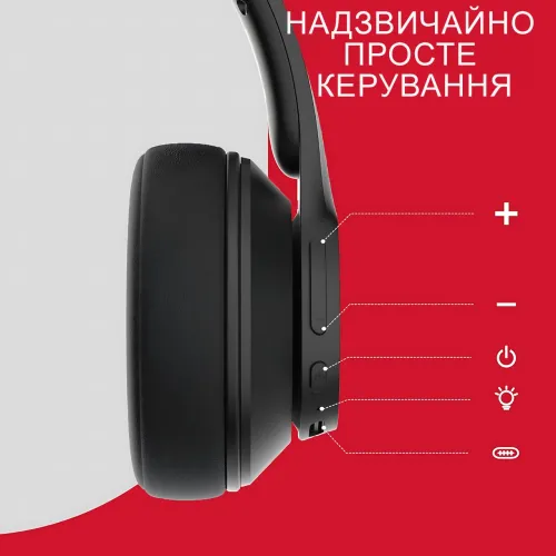 Накладные Bluetooth-наушники Monster Mission 100 с активным шумоподавлением, игровая гарнитура, черный - фото 8