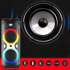 Портативна Bluetooth-колонка TTD-1002 — стереозвук 40 Вт, 2 мікрофони, пульт д/у, USB/FM/AUX/TF-карти