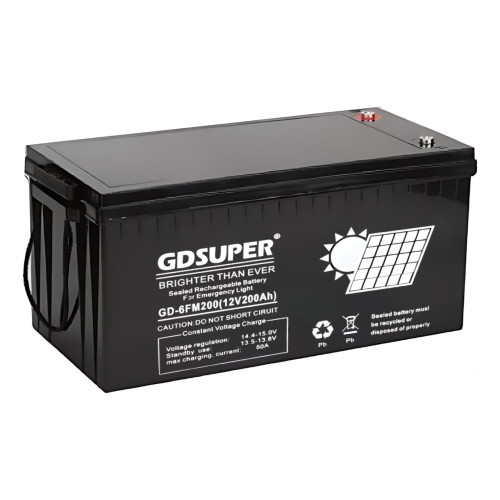 Гелиевый аккумулятор 12V 200AH GDSUPER, аккумулятор глубокого разряда GD-12V200AH ​​для аварийного освещения - фото 2