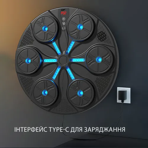 Боксерська мішень з RGB-підсвіткою і музикою — 350 мм, Bluetooth, LED-дисплей - фото 4