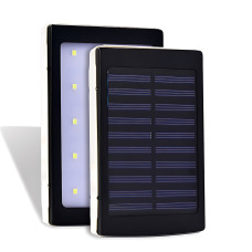 Металлический POWER BANK 90000mah (реальный 4800) с солнечной зарядкой и ярким LED фонариком