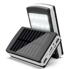Металлический POWER BANK 90000mah (реальный 4800) с солнечной зарядкой и ярким LED фонариком