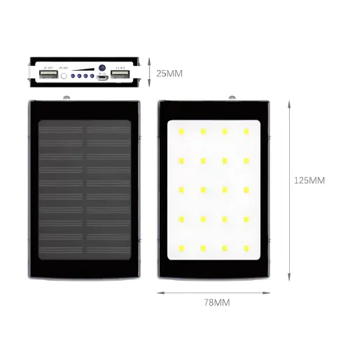Металлический POWER BANK 90000mah (реальный 4800) с солнечной зарядкой и ярким LED фонариком - фото 10