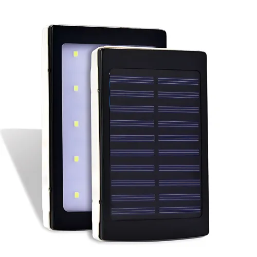Металлический POWER BANK 90000mah (реальный 4800) с солнечной зарядкой и ярким LED фонариком - фото 2